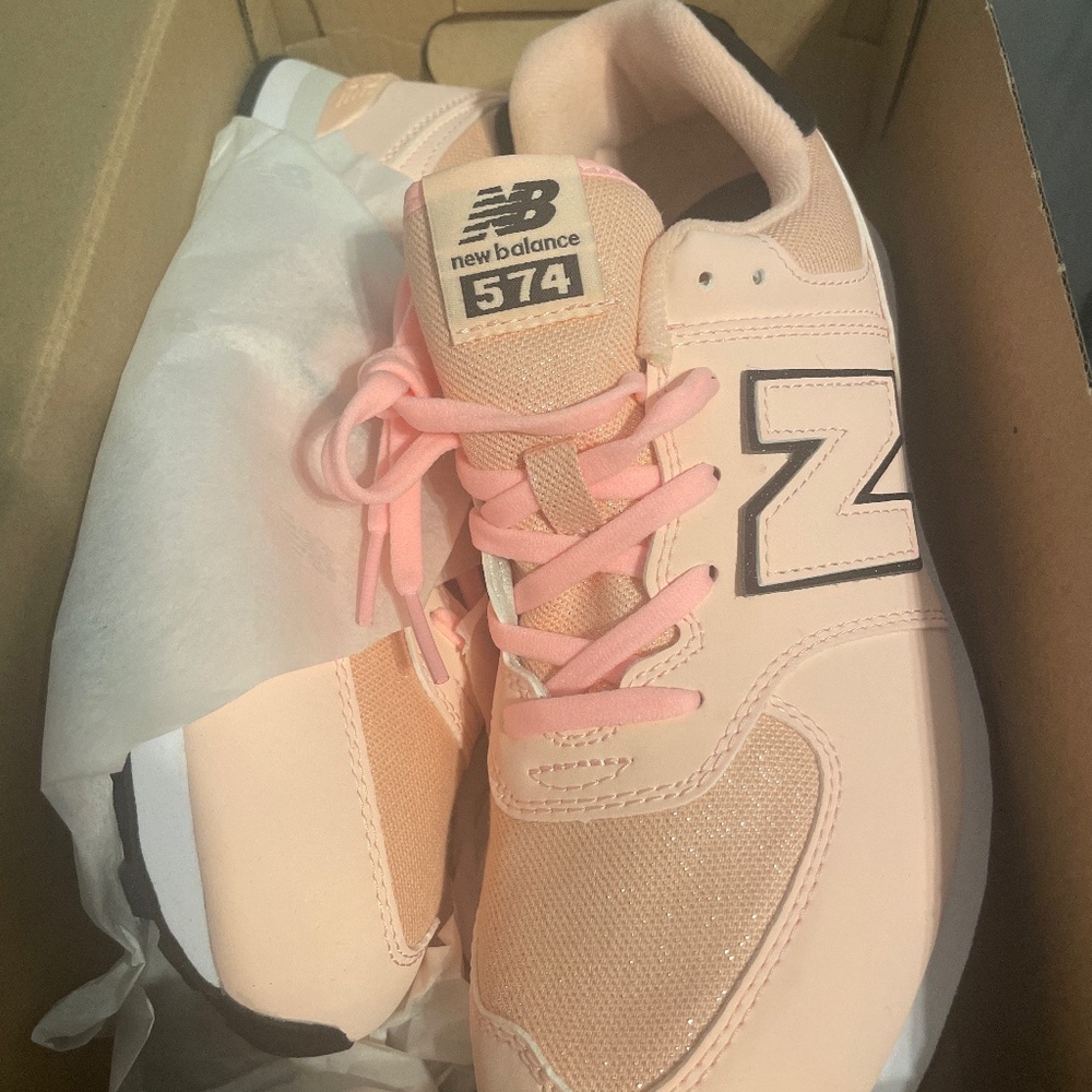 Pink and Black New Balance size 7 kids